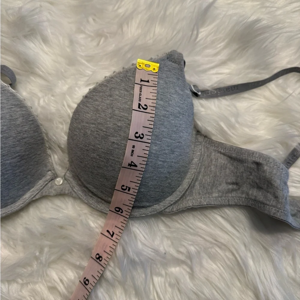 Maidenform | 36B Heather Gray Cotton Push-Up Bra With Underwire and Cute Accents